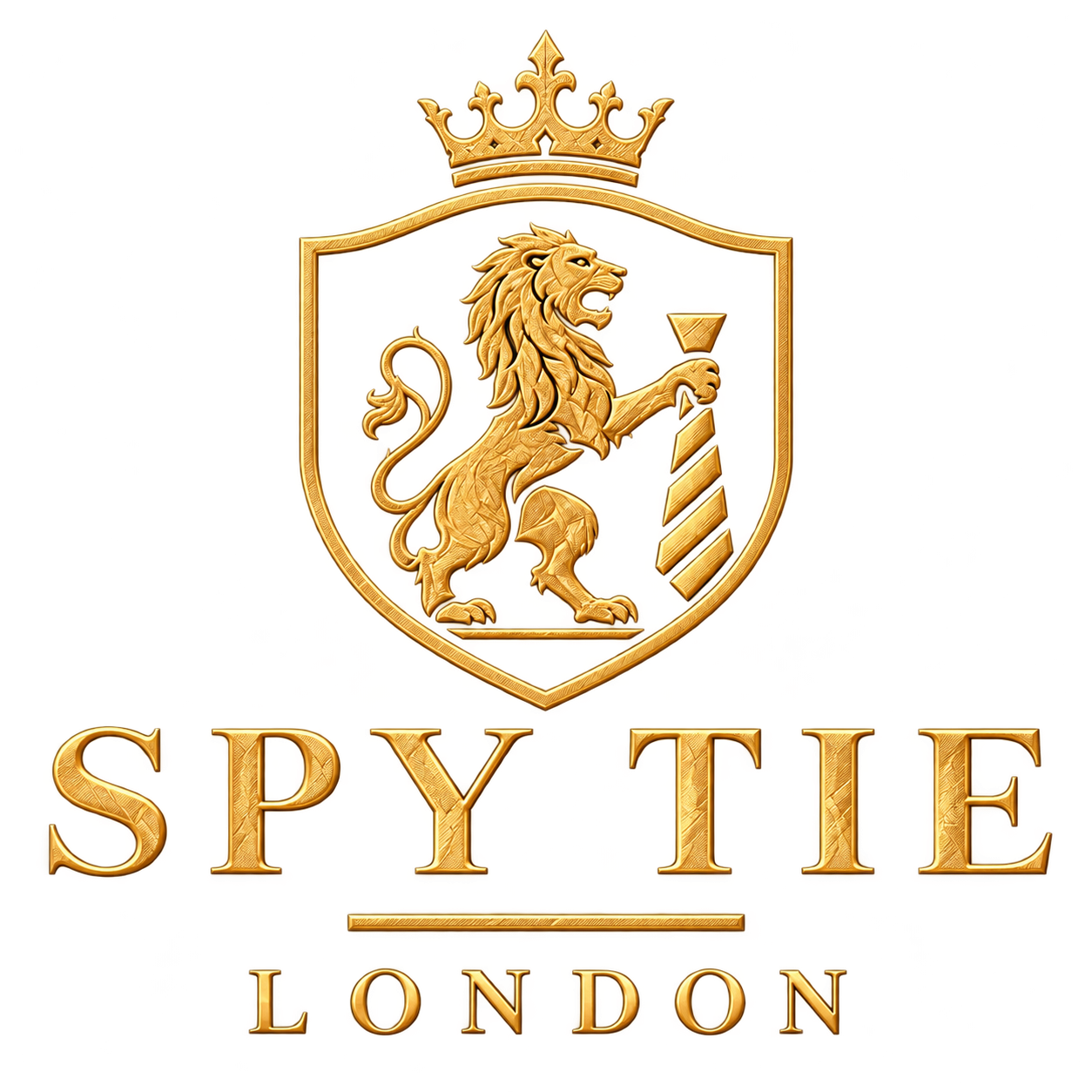 Spy Tie London — crowned lion holding a tie